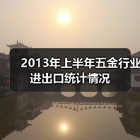 2013年上半年五金行业进出口统计情况