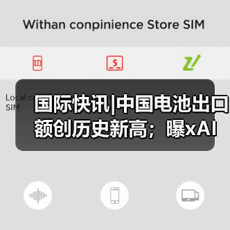 国际快讯|中国电池出口额创历史新高;曝xAI洽谈新一轮150亿美元融资(图4) 国际快讯|中国电池出口额创历史新高;曝xAI洽谈新一轮150亿美元融资(图4)