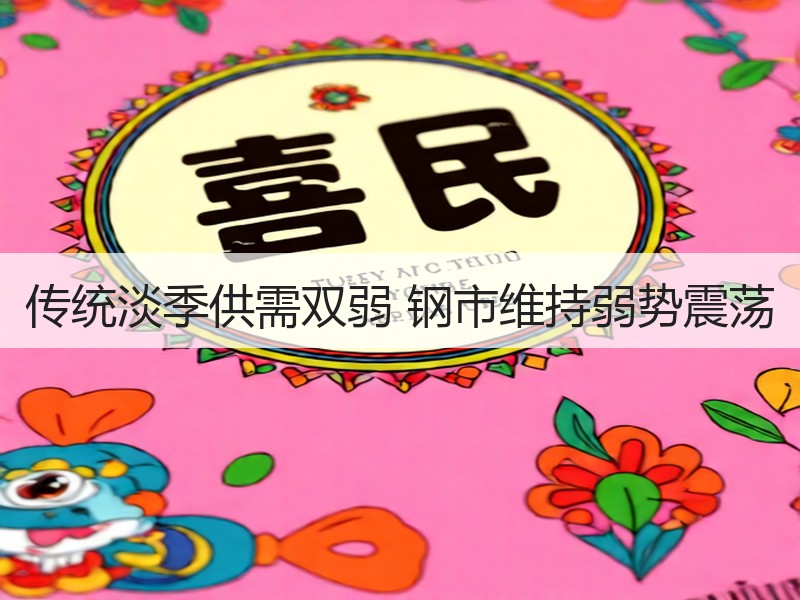 传统淡季供需双弱 钢市维持弱势震荡
