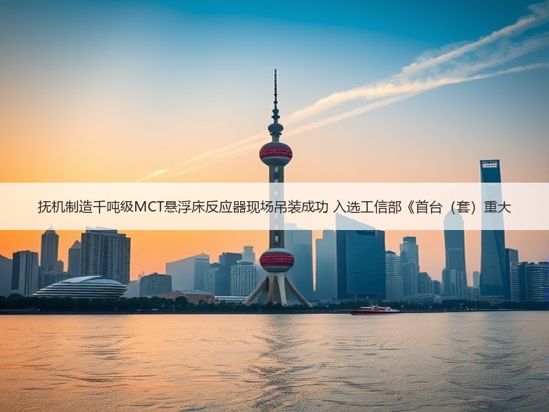 抚机制造千吨级MCT悬浮床反应器现场吊装成功 入选工信部《首台（套）重大
