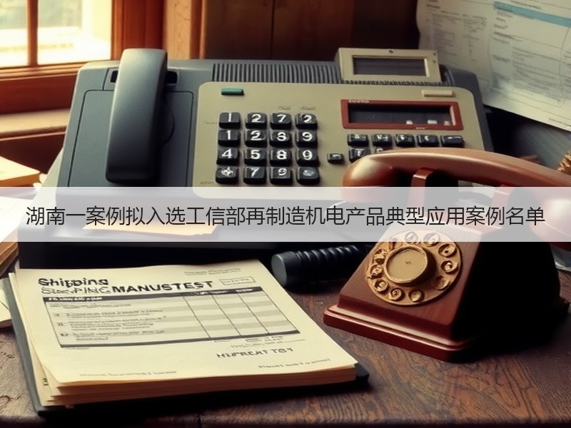 湖南一案例拟入选工信部再制造机电产品典型应用案例名单