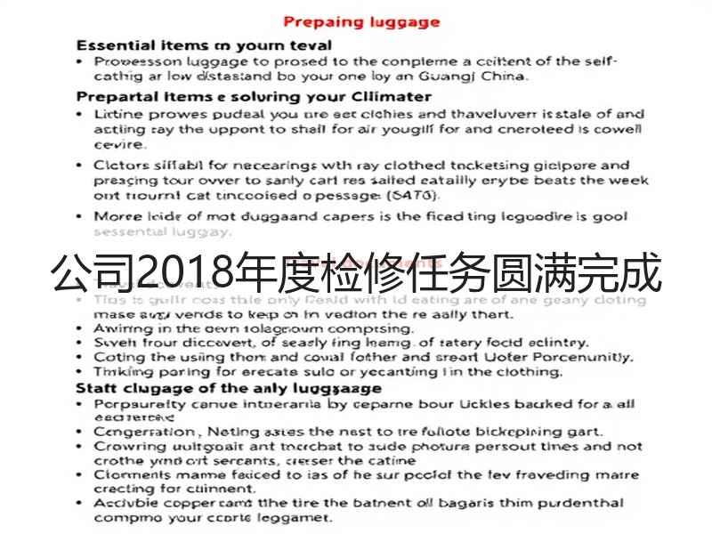 公司2018年度检修任务圆满完成