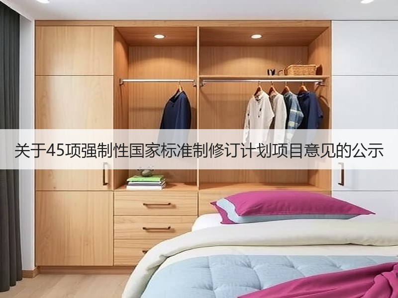 关于45项强制性国家标准制修订计划项目意见的公示