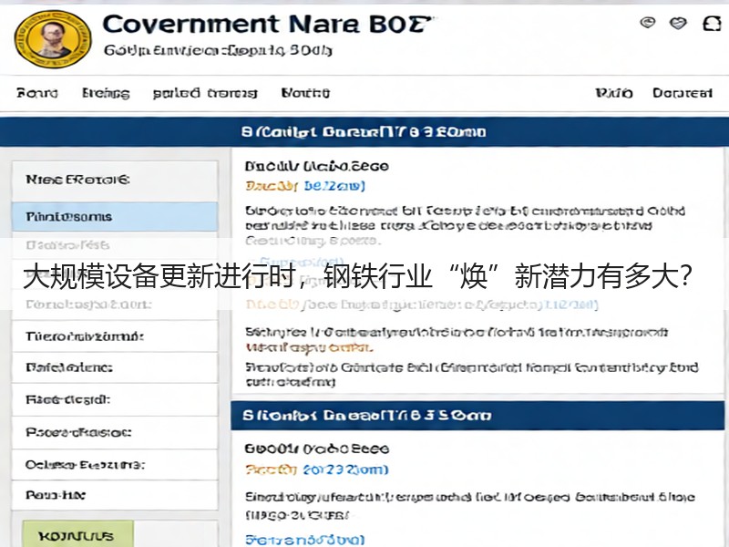 大规模设备更新进行时，钢铁行业“焕”新潜力有多大？