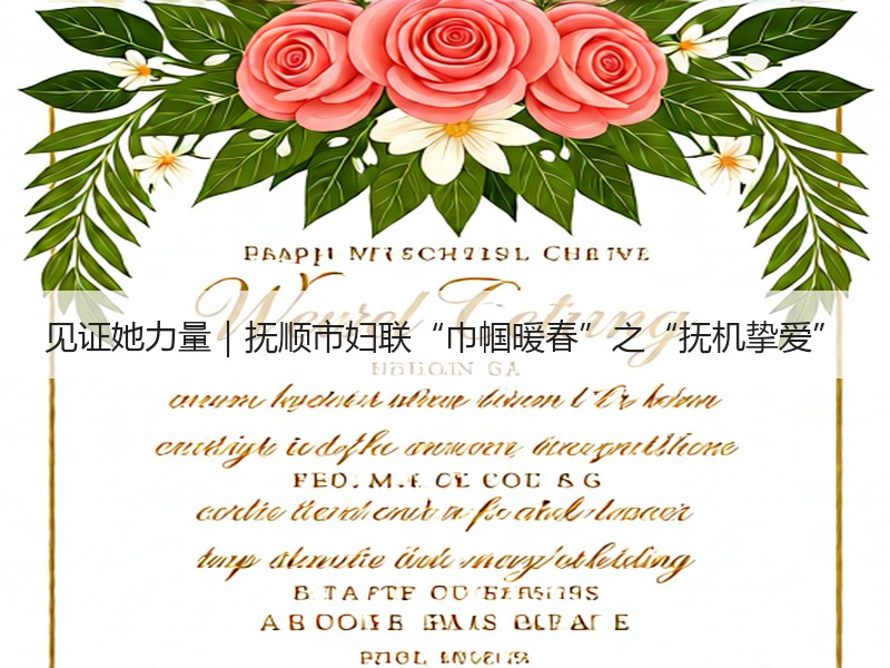 见证她力量｜抚顺市妇联“巾帼暖春”之“抚机挚爱”