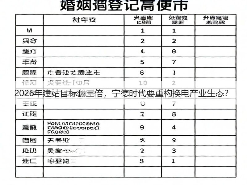 2026年建站目标翻三倍，宁德时代要重构换电产业生态？